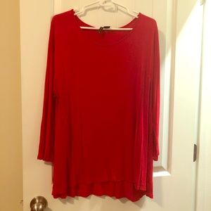 New Directions red 3/4 sleeve tunic.